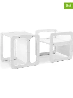 The Wild Hug 2tlg. Kindermöbelset "Montessori" In Weiß - (B)40 X (H)40 X (T)40 Cm