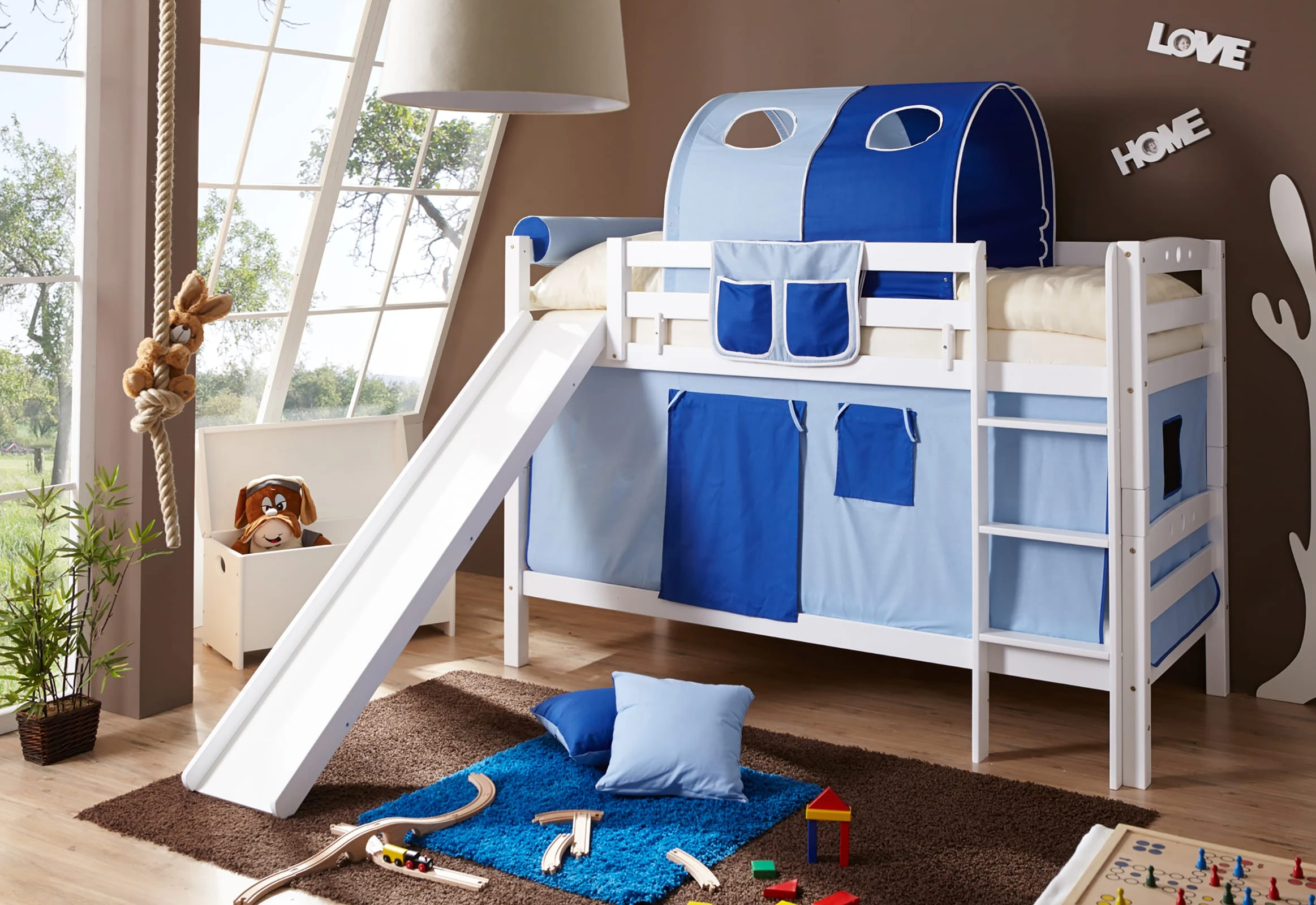 Ticaa Etagenbett Mit Rutsche Lupo In Weiß