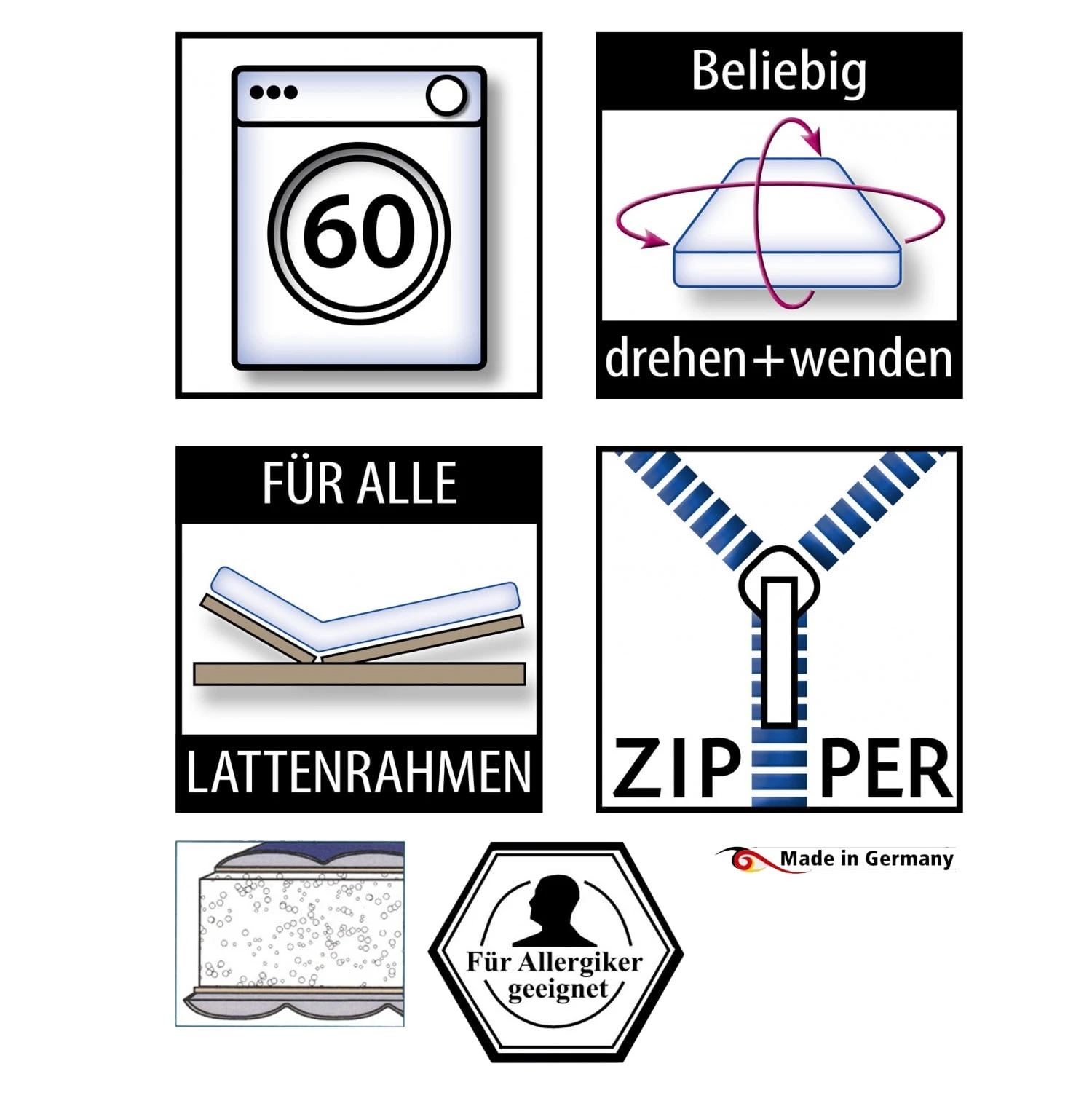 Ticaa Matratze 7 Zonen Comfort XL In Weiß - Image 3