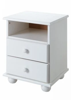 Ticaa Nachtkommode Pascal Mit 2 Schubladen In Weiß