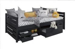 TICAA Sofabett Naomi Inkl. Funktionsschubkästen, 90x200 In Grau