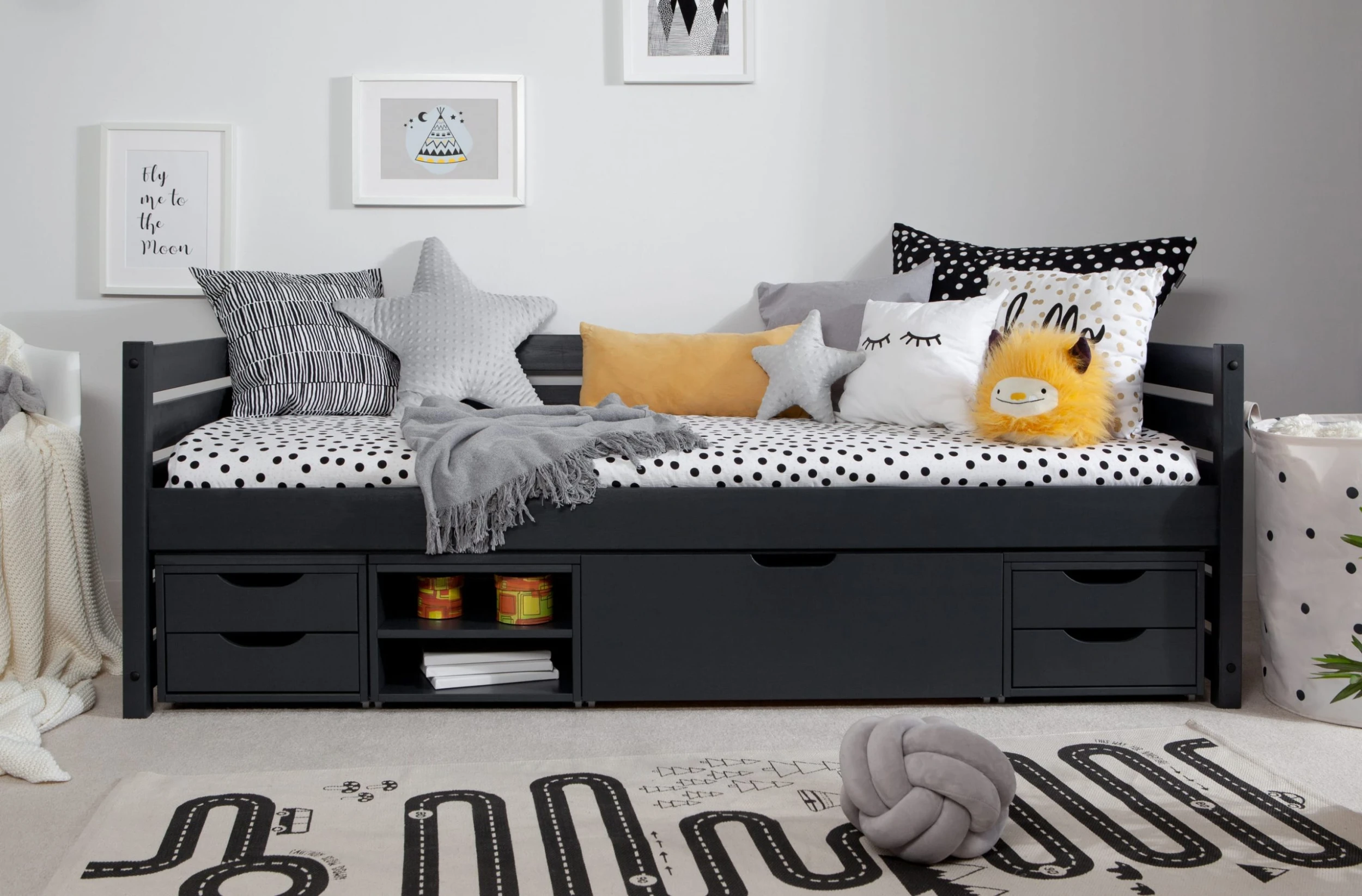 TICAA Sofabett Naomi Inkl. Funktionsschubkästen, 90x200 In Grau - Image 4