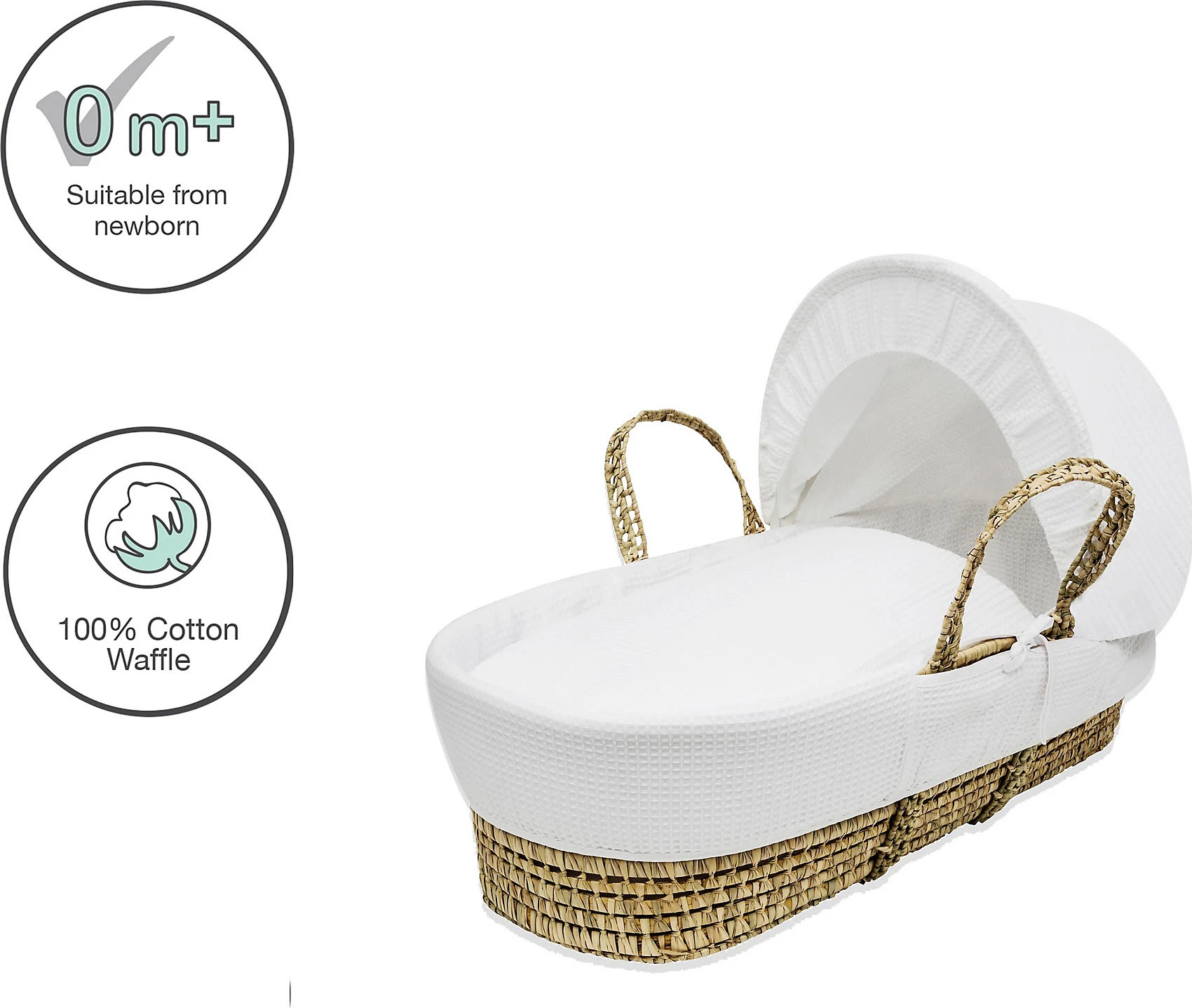 Urra Moseskorb Waffel-Piqué, Natur/weiß - Image 4