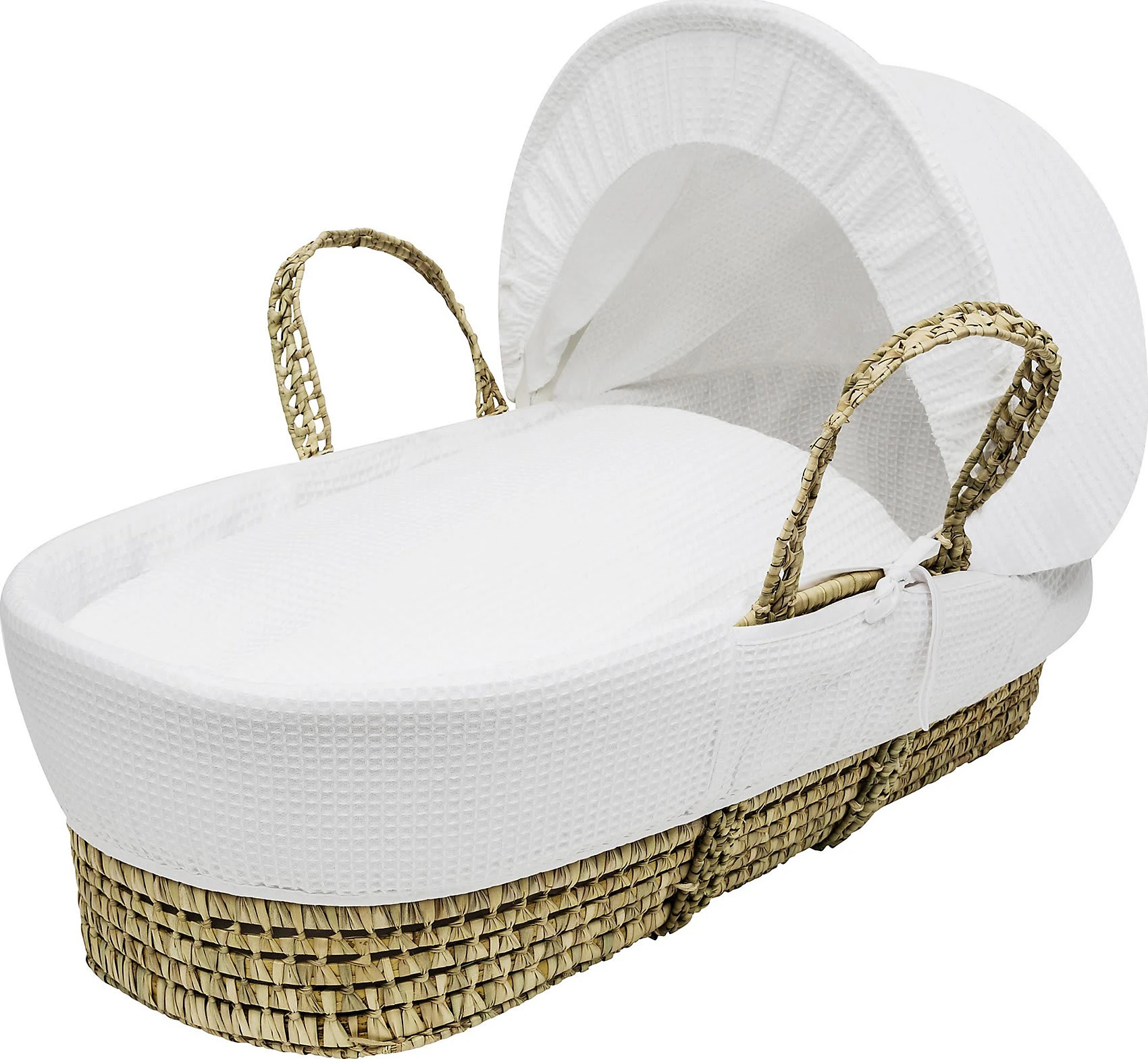 Urra Moseskorb Waffel-Piqué, Natur/weiß