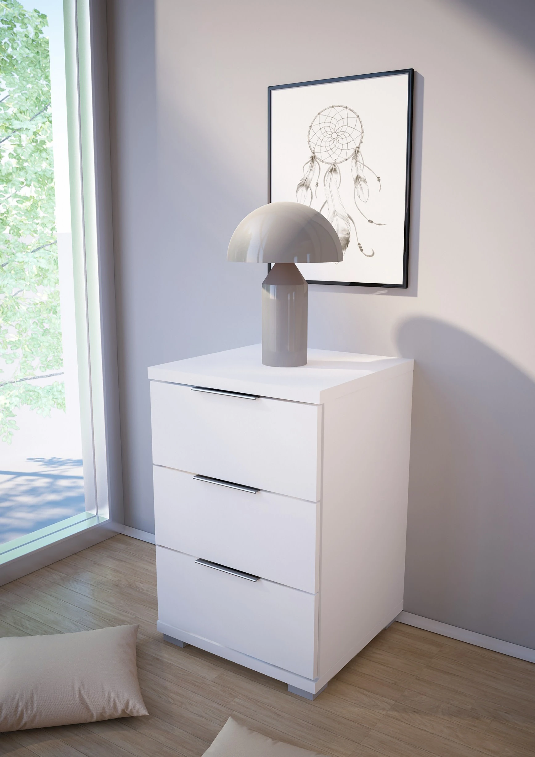 Vaja Nachtkommode Steffi Weiß Dekor In Weiß - Image 2
