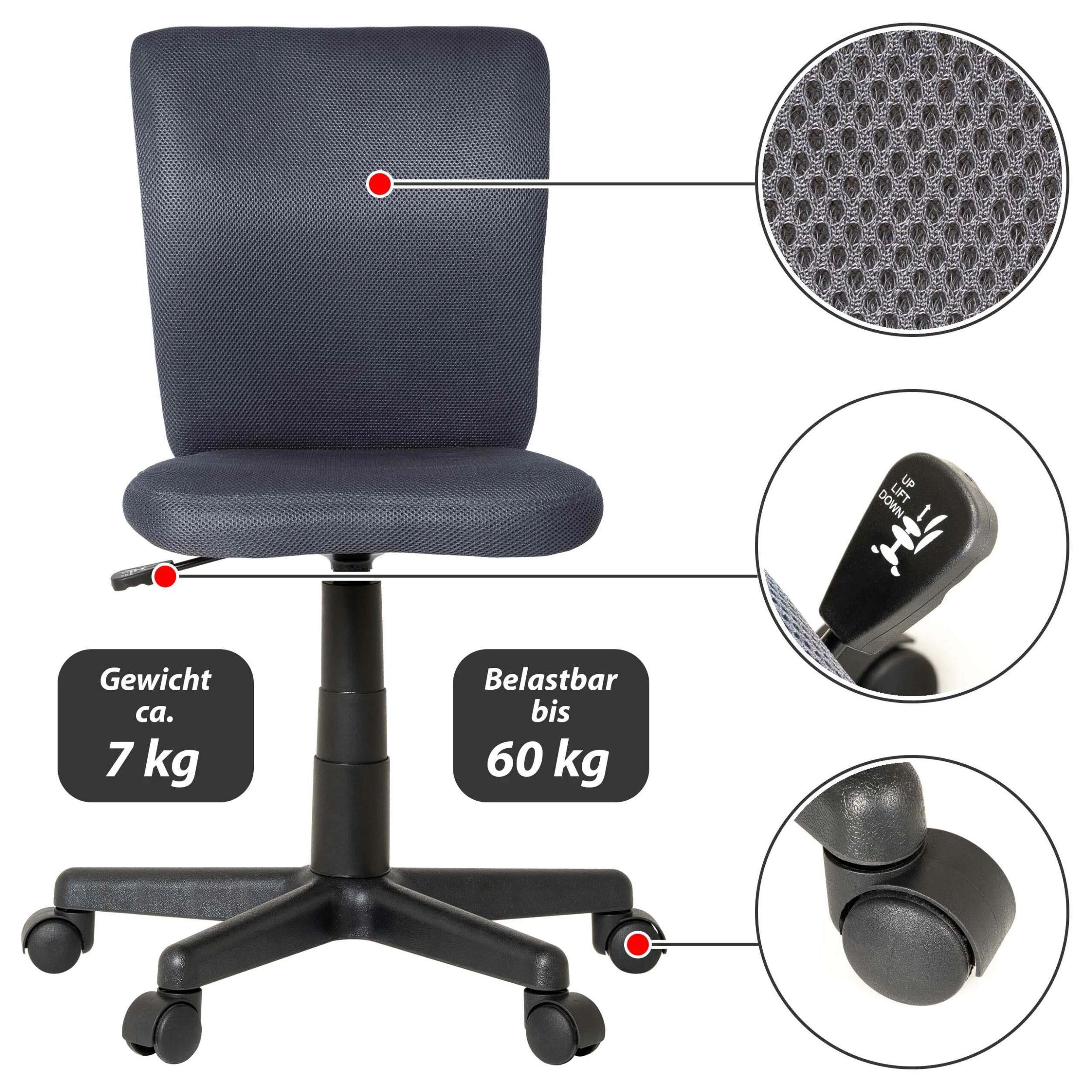 VCM Bürostuhl Schreibtischstuhl Delto In Schwarz 7 VCM Bürostuhl Schreibtischstuhl Delto In Schwarz – Bild 5