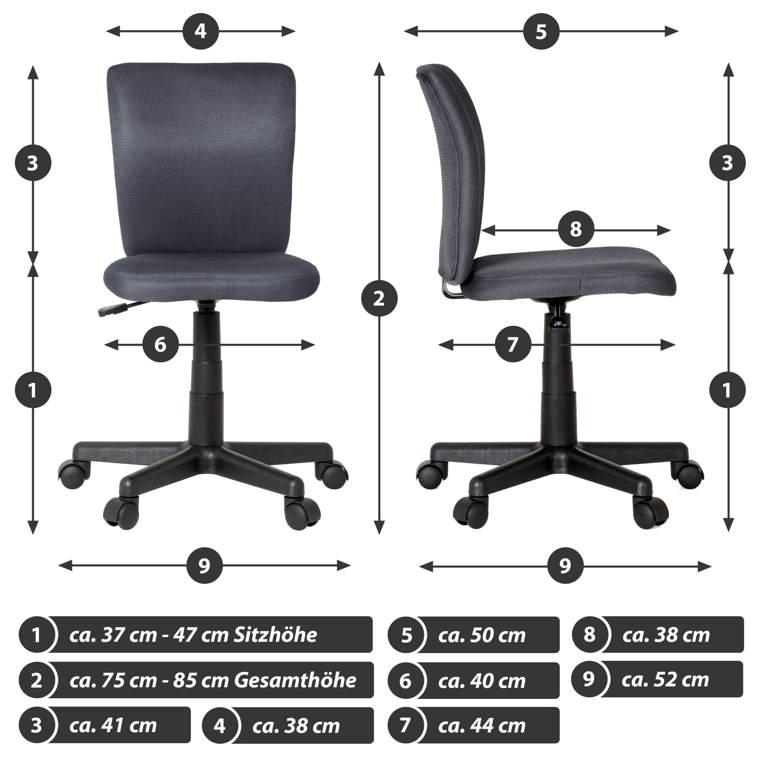 VCM Bürostuhl Schreibtischstuhl Delto In Schwarz 8 VCM Bürostuhl Schreibtischstuhl Delto In Schwarz – Bild 6