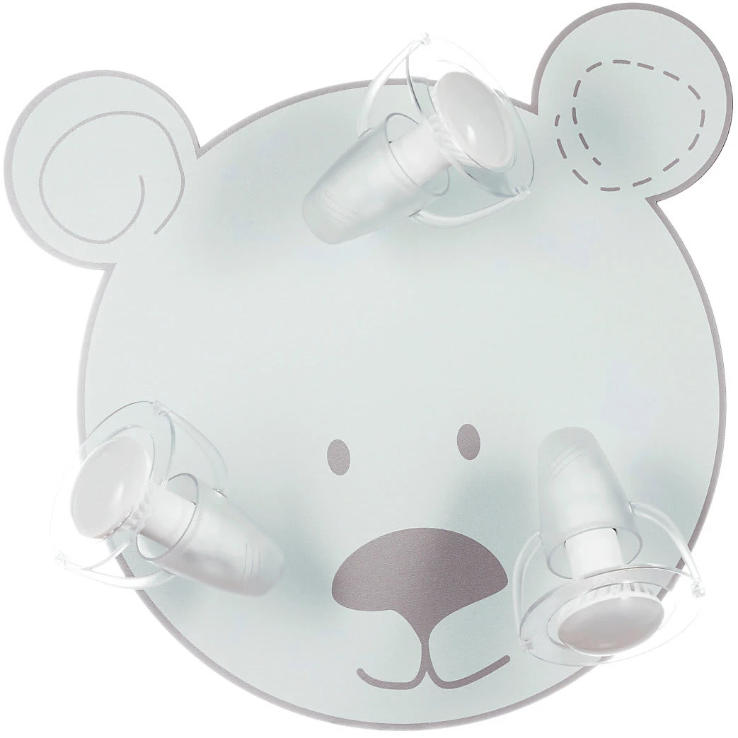 Waldi-Leuchten Deckenleuchte Bär, Grau, 3-flg.