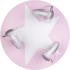 Waldi-Leuchten Deckenleuchte Rosa Mit Stern Weiß, 3-flg.