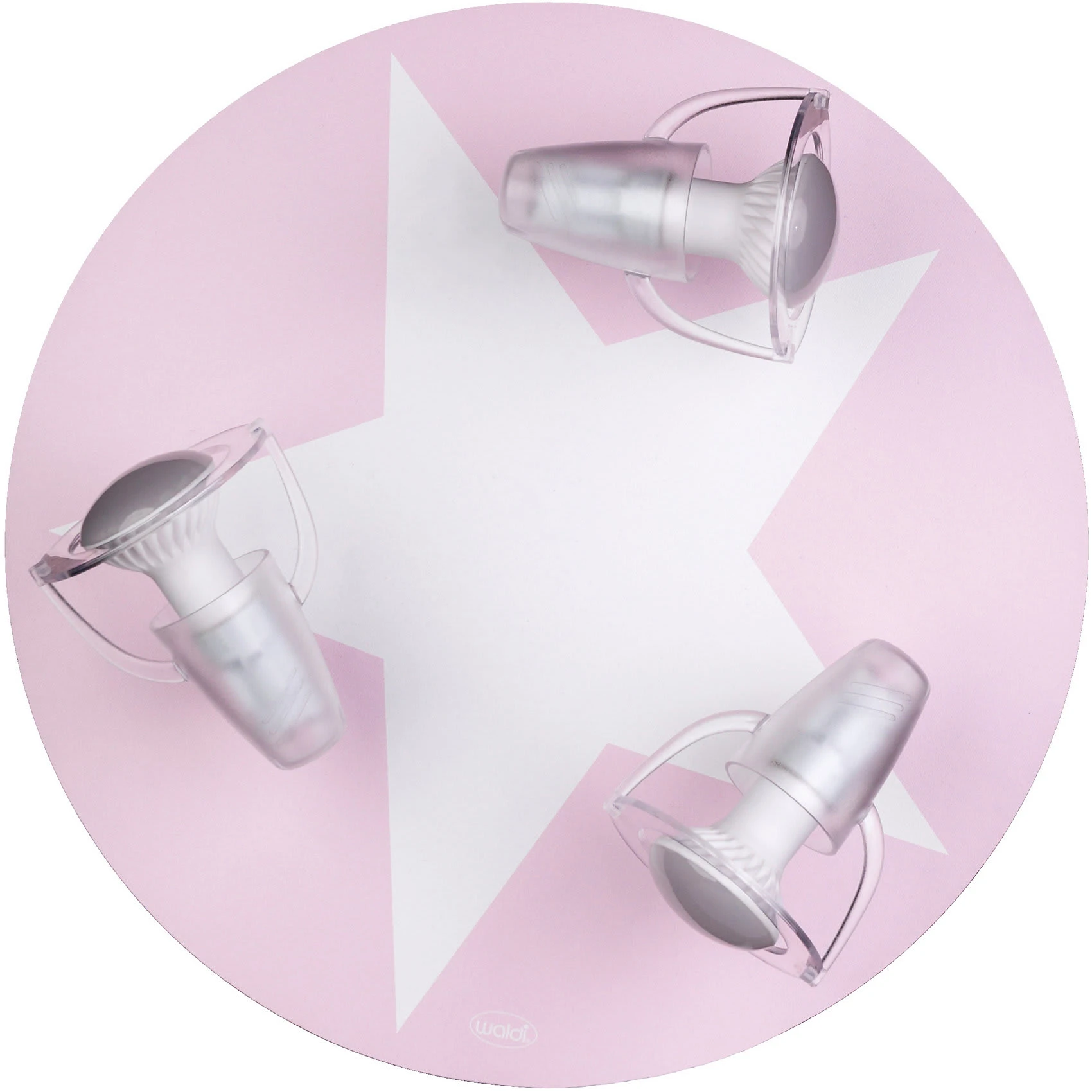 Waldi-Leuchten Deckenleuchte Rosa Mit Stern Weiß, 3-flg.