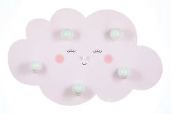 Waldi-Leuchten Deckenleuchte Wolkengesicht, Rosa, 5-flg.