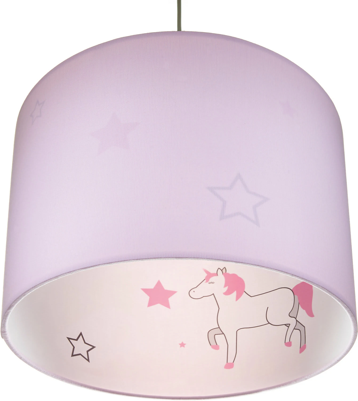 Waldi-Leuchten Hängelampe Einhorn, Silhouette, Rosa, 1-flg.