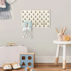 WallArt Kindergarderobe Holz - Anker Muster Schwarz In Schwarz 13 WallArt Kindergarderobe Holz - Anker Muster Schwarz In Schwarz -VCM-Shop wallart kindergarderobe holz anker muster schwarz in schwarz 3