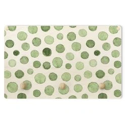 WallArt Kindergarderobe Holz - Aquarell Blasen In Grün In Grün