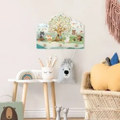 WallArt Kindergarderobe Holz - Aquarell Waldtiere Mit Baum In Bunt 13 WallArt Kindergarderobe Holz - Aquarell Waldtiere Mit Baum In Bunt -VCM-Shop wallart kindergarderobe holz aquarell waldtiere mit baum in bunt 3