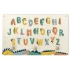 WallArt Kindergarderobe Holz - Buntes Dino Alphabet In Bunt