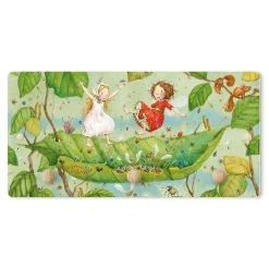 WallArt Kindergarderobe Holz - Erdbeerinchen Erdbeerfee - Trampolin In Grün