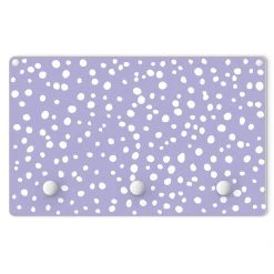 WallArt Kindergarderobe Holz - Gezeichnete Kleine Punkte Auf Lila In Violett