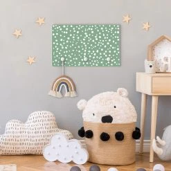 WallArt Kindergarderobe Holz - Gezeichnete Kleine Punkte Auf Moosgrün In Grün -VCM-Shop wallart kindergarderobe holz gezeichnete kleine punkte auf moosgrun in grun 3