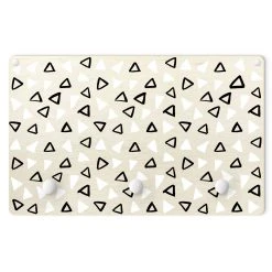 WallArt Kindergarderobe Holz - Gezeichnete Pyramiden Schwarz Weiß In Schwarz-Weiß