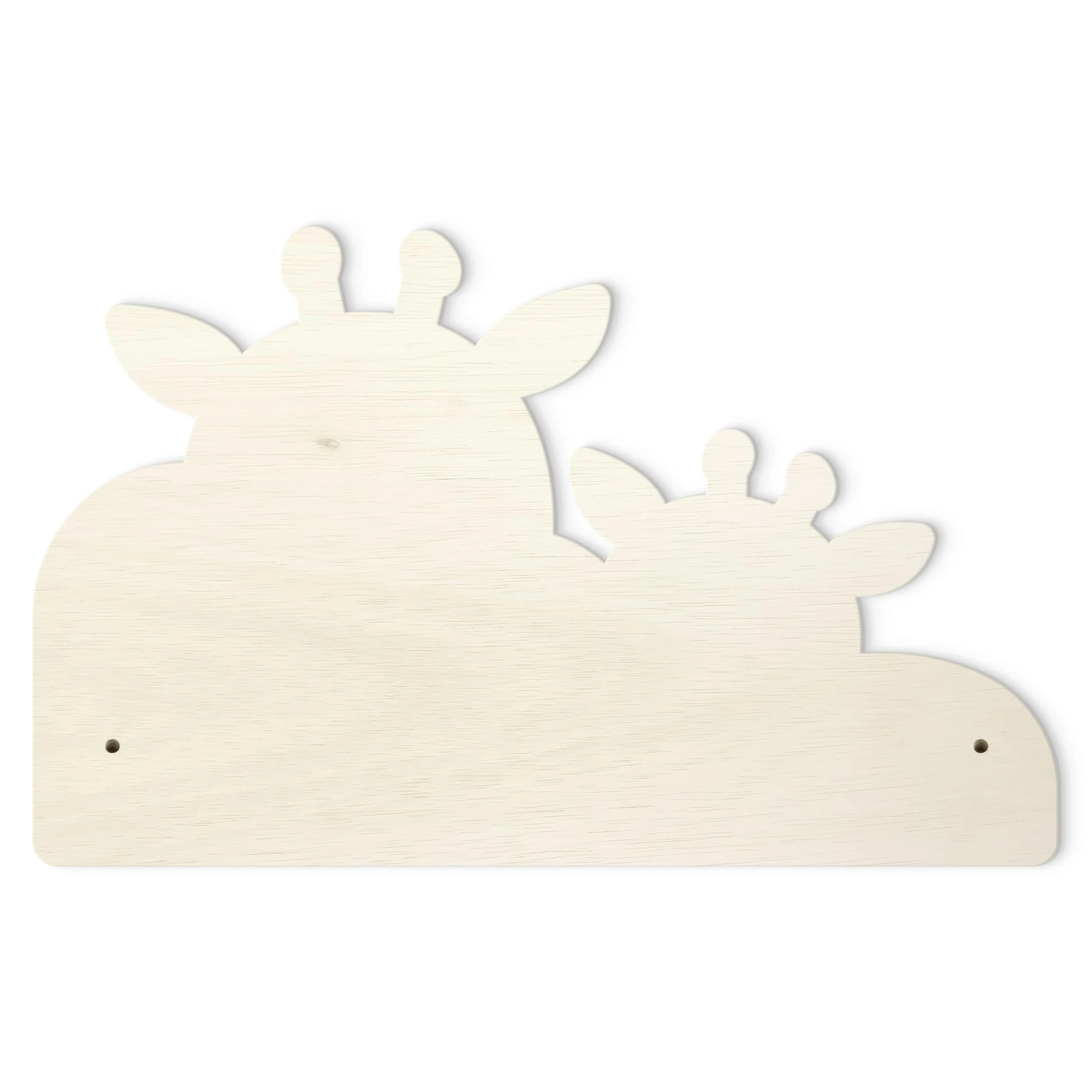 WallArt Kindergarderobe Holz - Giraffe Mit Babygiraffe In Orange - Image 5