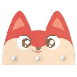 WallArt Kindergarderobe Holz - Herr Fuchs In Orange