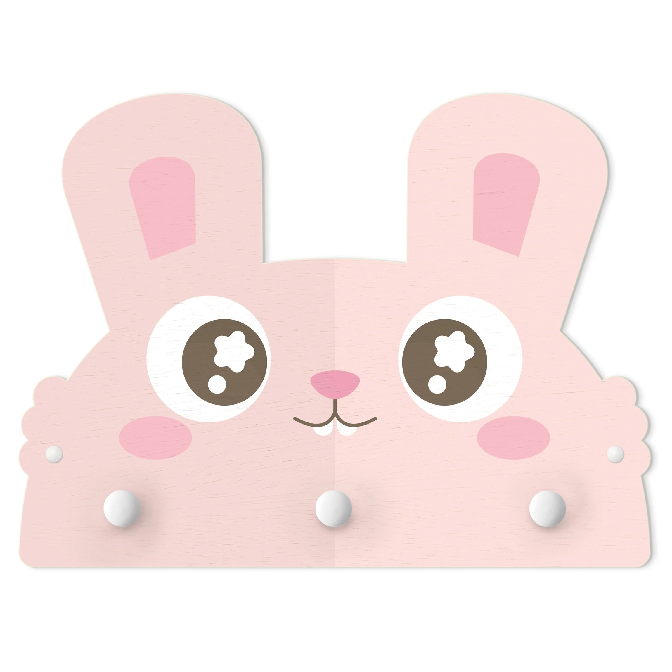 WallArt Kindergarderobe Holz - Herr Hase In Rosa