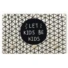 WallArt Kindergarderobe Holz - Let Kids Be Kids Mit Gitter Schwarz In Schwarz-Weiß