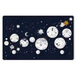 WallArt Kindergarderobe Holz - Planetenparty In Blau