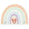WallArt Kindergarderobe Holz - Regenbogen Punkte Herz Pastell In Pastell