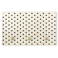 WallArt Kindergarderobe Holz - Schwarze Punkte Muster In Schwarz