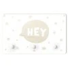 WallArt Kindergarderobe Holz - Spruch Hey In Sprechblase Weiß In Weiß