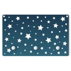 WallArt Kindergarderobe Holz - Sterne Im Nachthimmel In Blau