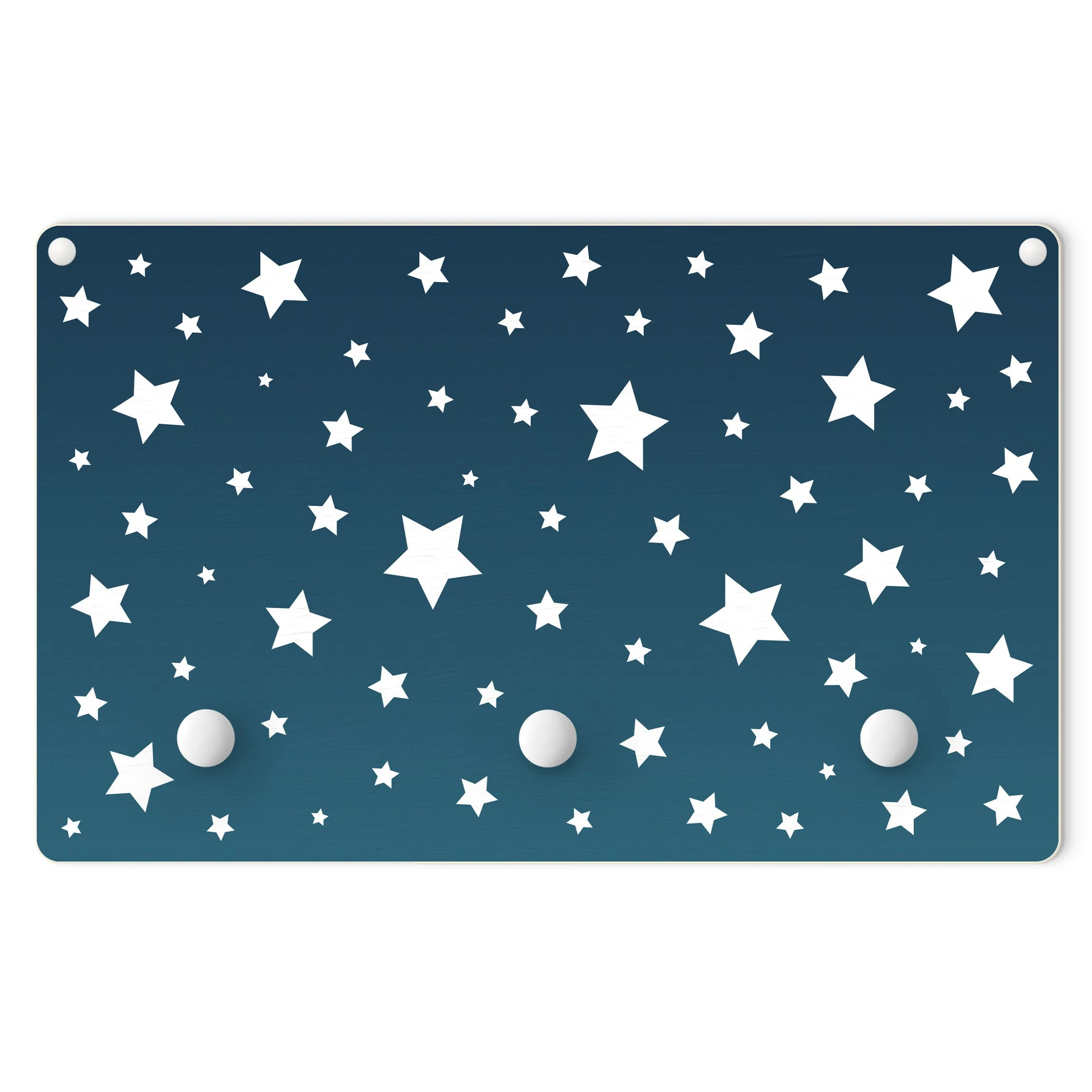 WallArt Kindergarderobe Holz - Sterne Im Nachthimmel In Blau