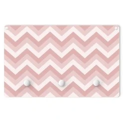 WallArt Kindergarderobe Holz - ZickZack Muster Altrosa In Rosa