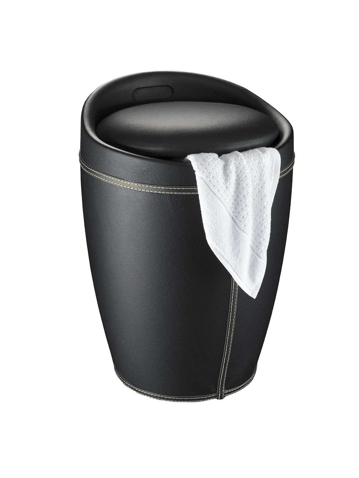 Wenko Hocker Candy Black In Lederoptik, Mit Wäschesack In Schwarz - Image 7