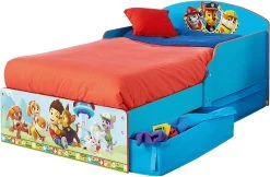 Worldsapart Kinderbett De Luxe, PAW Patrol, Blau, Mit 2 Schubladen, 70 X 140 Cm