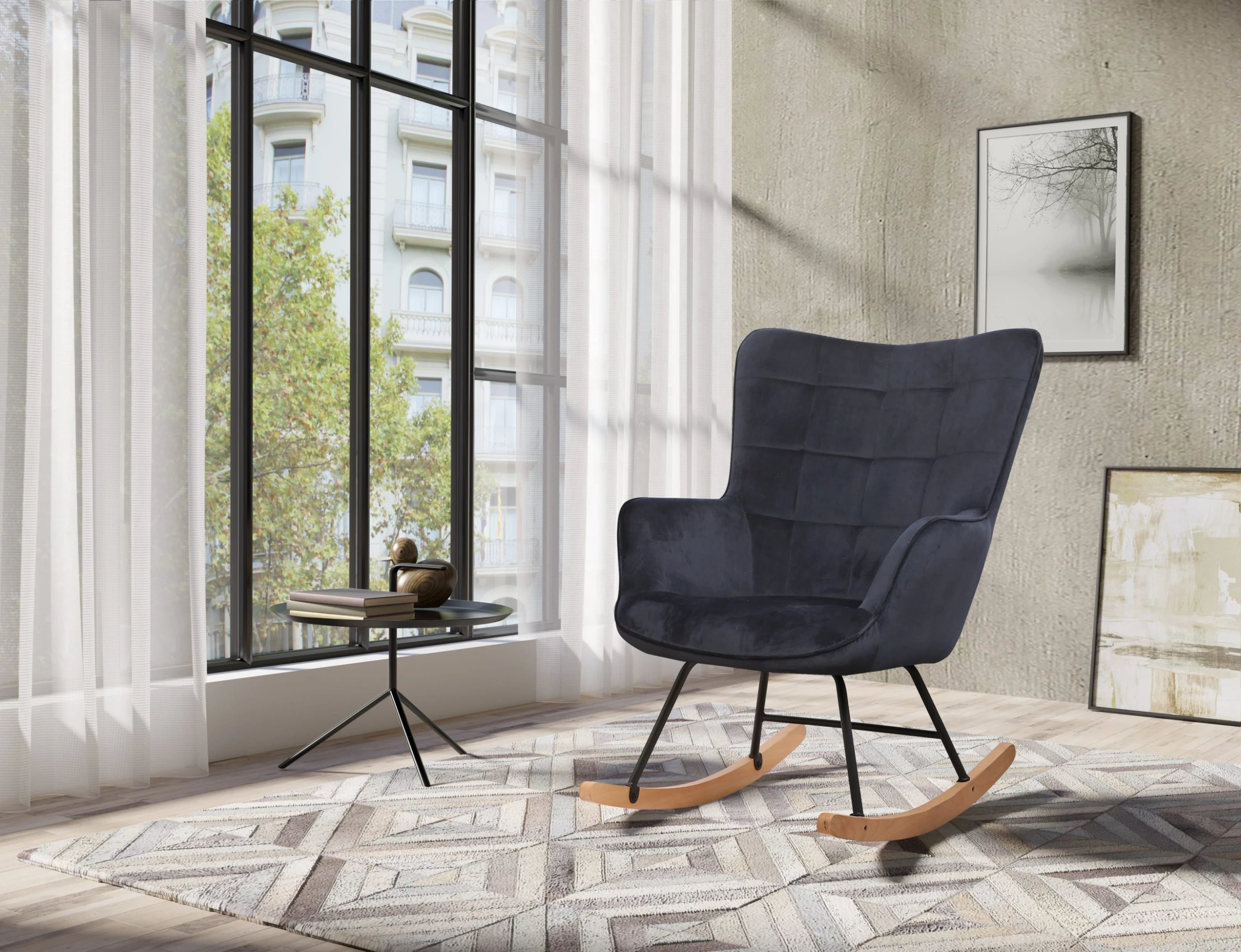 ByLiving Schaukelstuhl RICHIE In Schwarz - Image 7