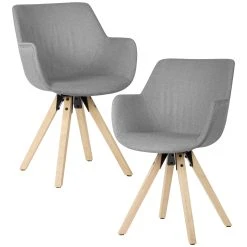 FineBuy Esszimmerstuhl "SV53490" In Grau / Hellgrau