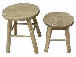 HomeLiving Stuhl "Rund" 300x300x340 In Beige