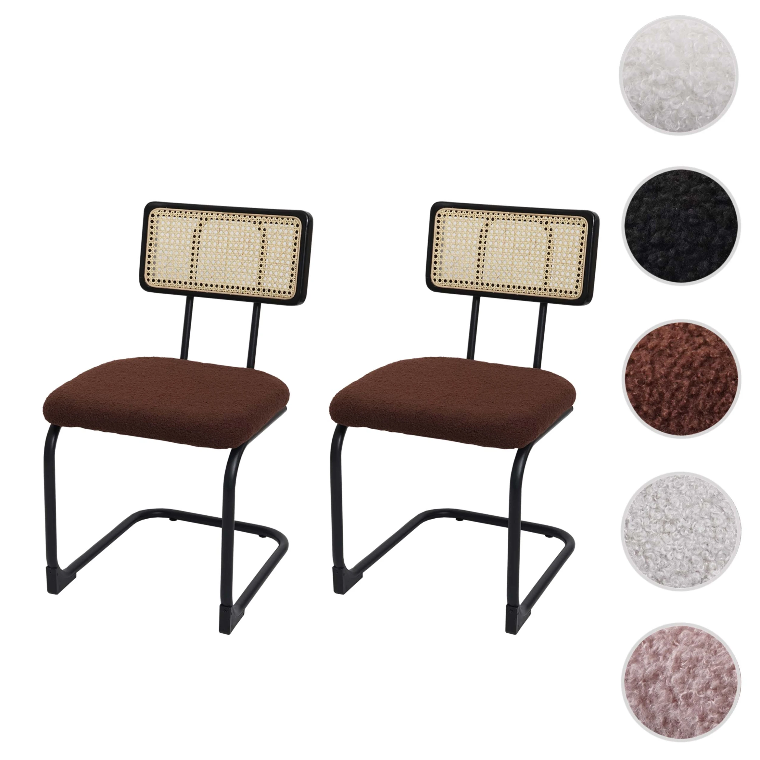 MCW 2er-Set Freischwinger-Stuhl K88, Stoff/Textil Braun - Image 8