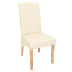 MCW 6er-Set Esszimmerstuhl Cesena, Kunstleder Matt, Creme, Helle Füße