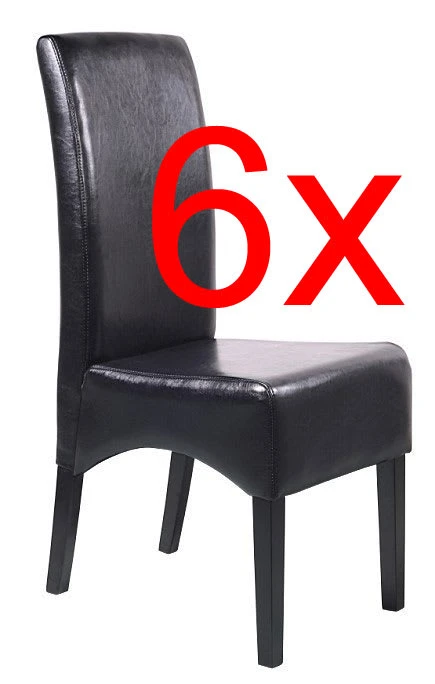 MCW 6er-Set Esszimmerstuhl Crotone, Schwarz, Dunkle Beine – Bild 3