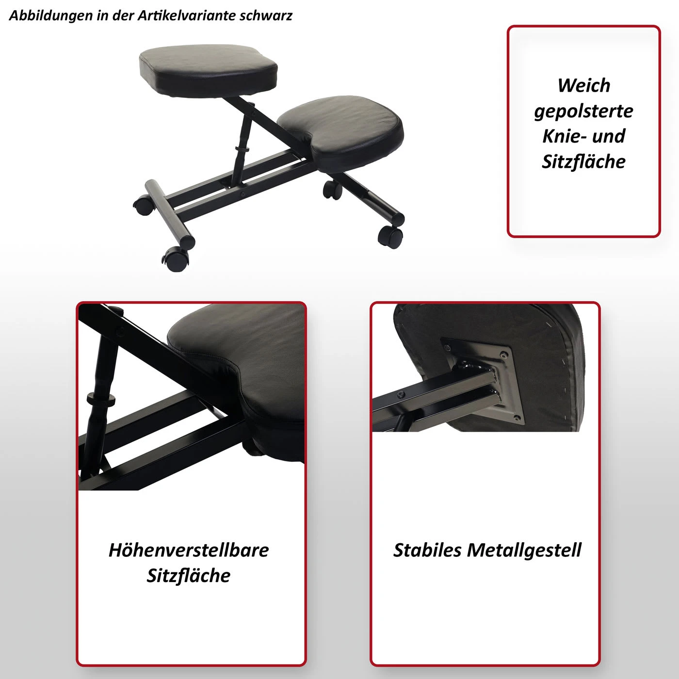 MCW Kniestuhl E10, Grau Matt – Bild 2