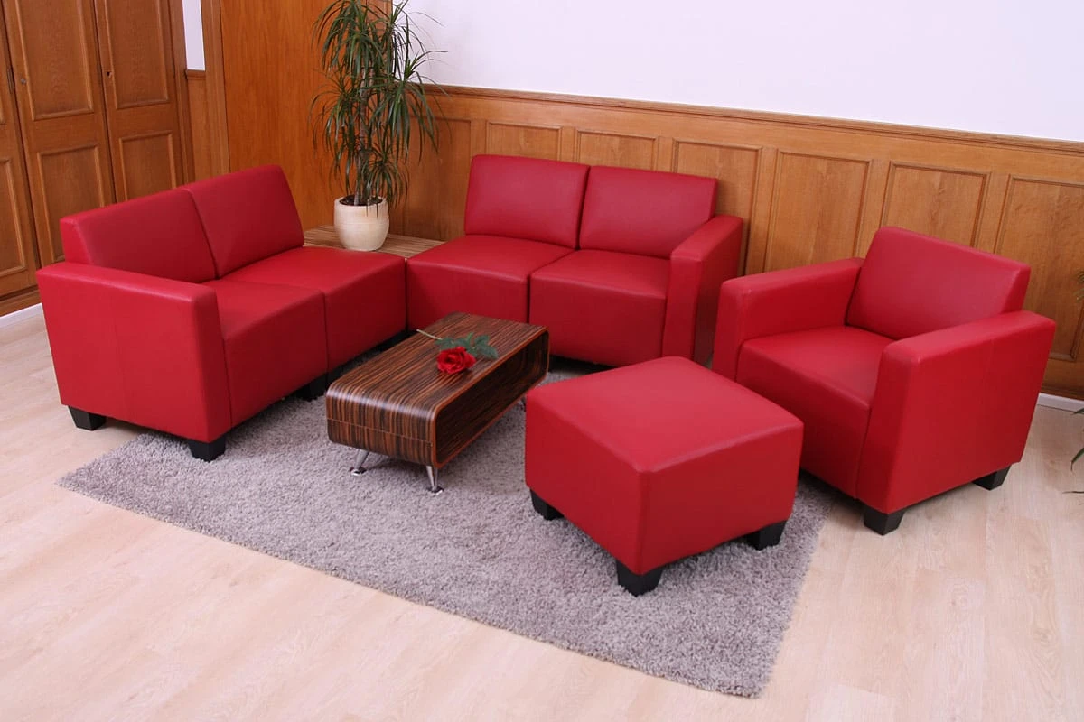 MCW Modular Sofa-System Moncalieri 3-1-1-1, Rot - Image 3