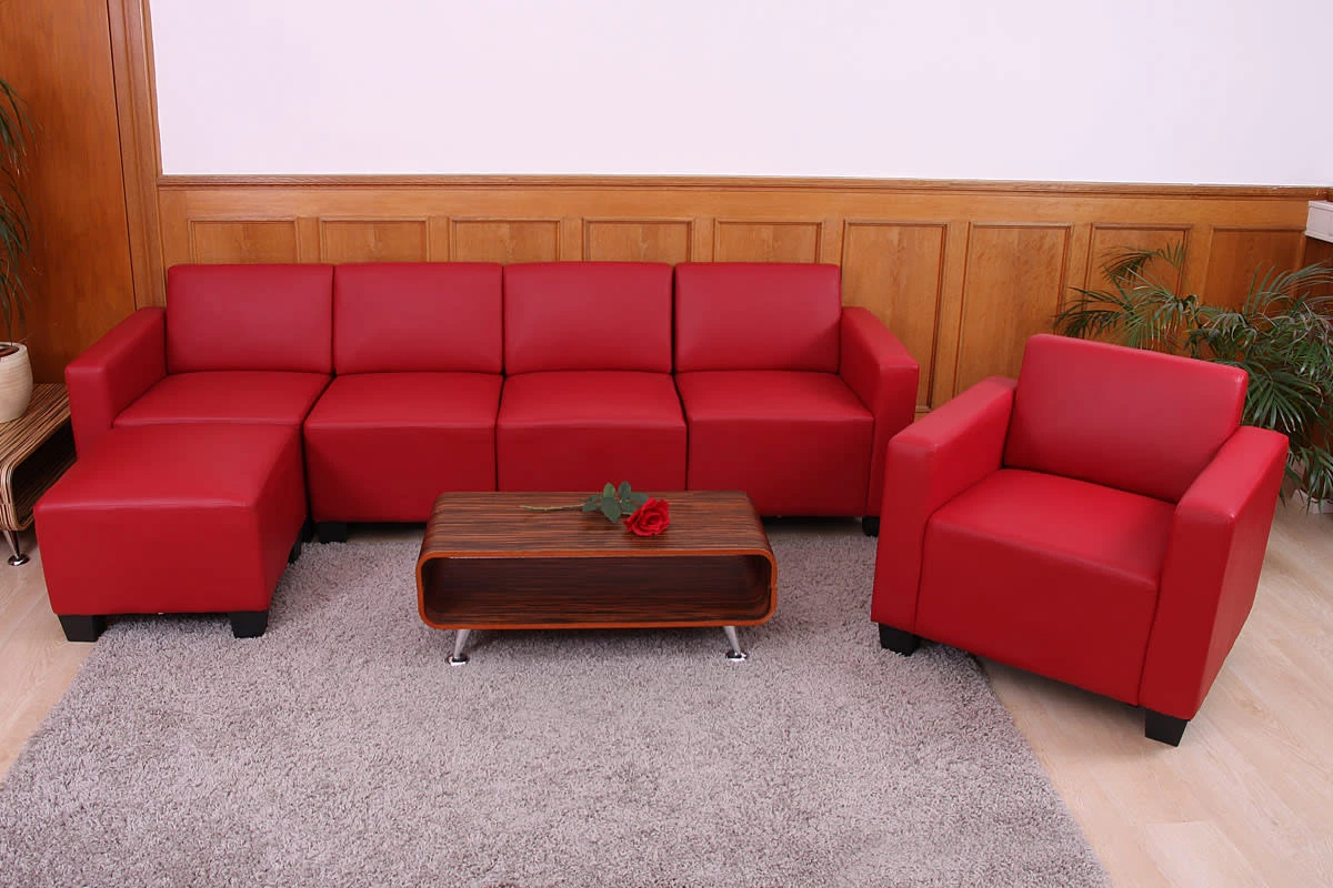 MCW Modular Sofa-System Moncalieri 3-1-1-1, Rot - Image 4