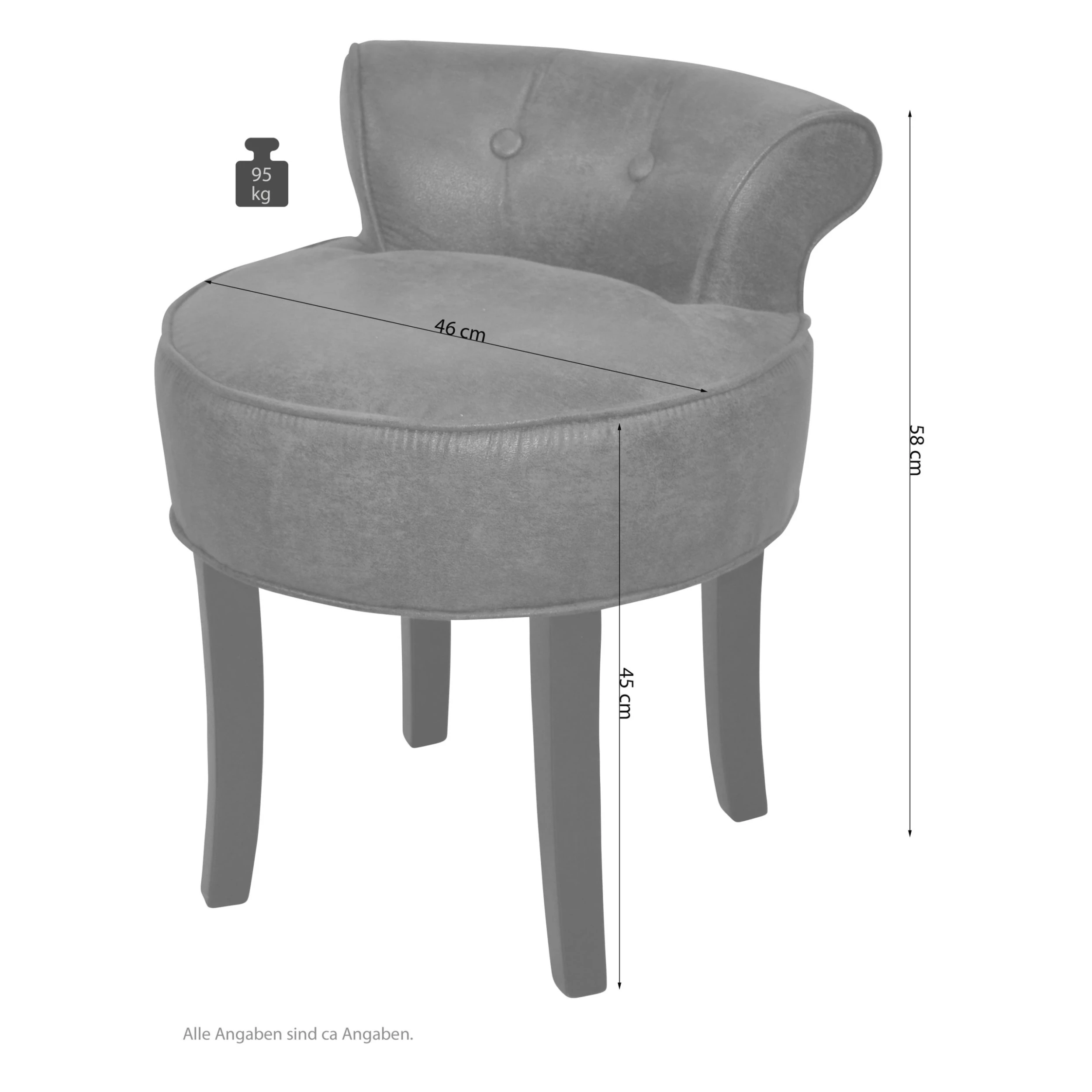 Möbel-direkt Hocker Mit Rückenlehne Stanly In Schwarz/weiß - Image 4