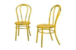 Möbel-direkt Metallstühle 2er-Set Benne In Gelb Mit Gebrauchsspuren