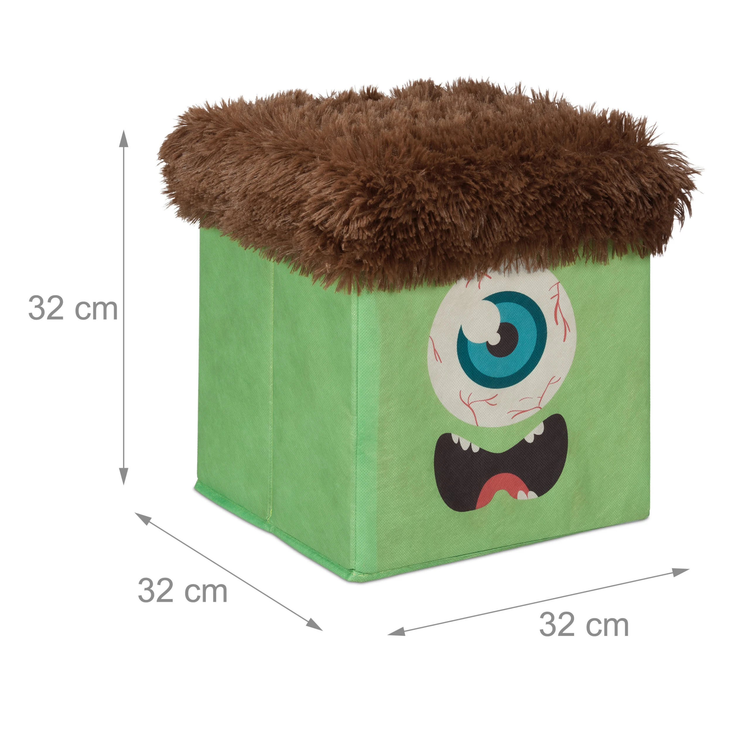 Relaxdays 1x Sitzhocker In Grün/ Braun - (B)32 X (H)32 X (T)32 Cm - Image 4