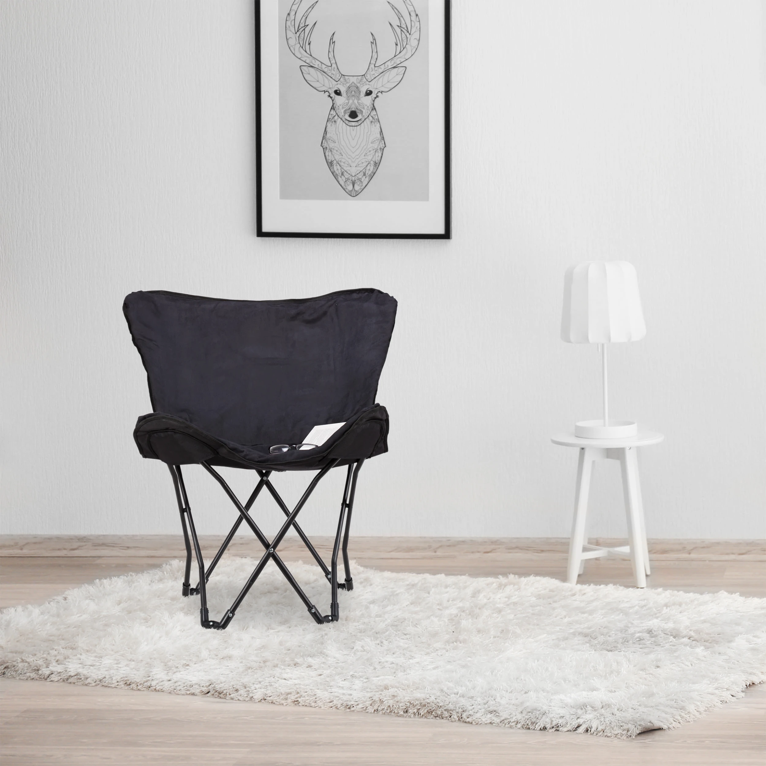 Relaxdays Butterfly Chair In Schwarz - Image 2